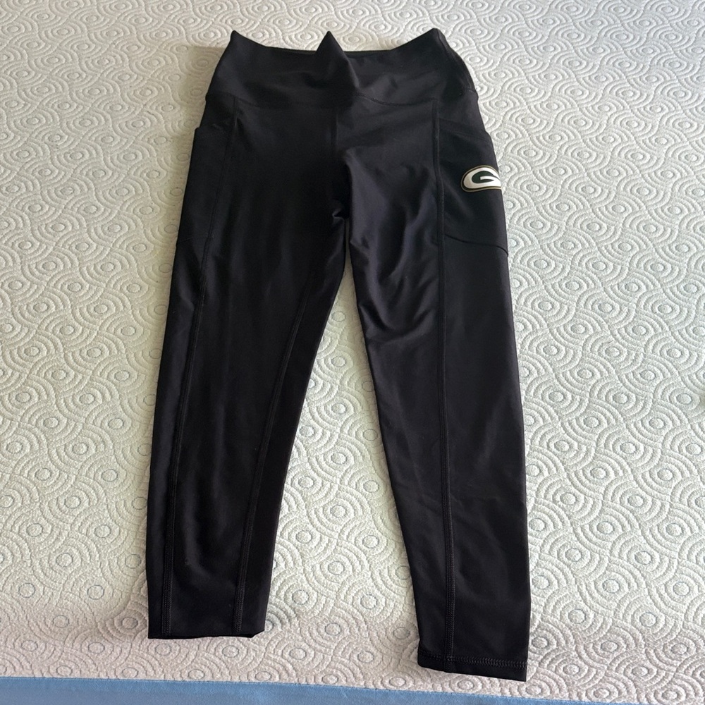 Green Bay Packers Women's Black Athletic Leggings